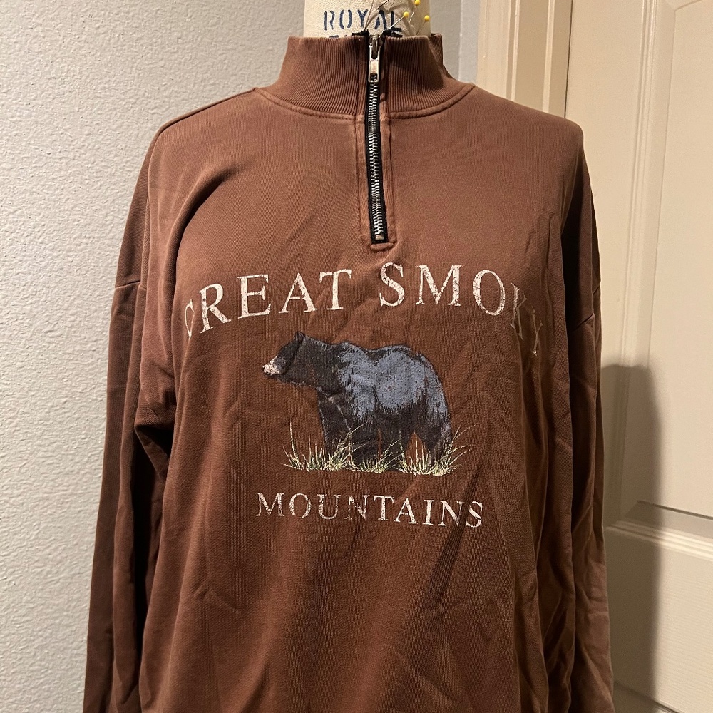 Brown Half Zip Long Sleeve